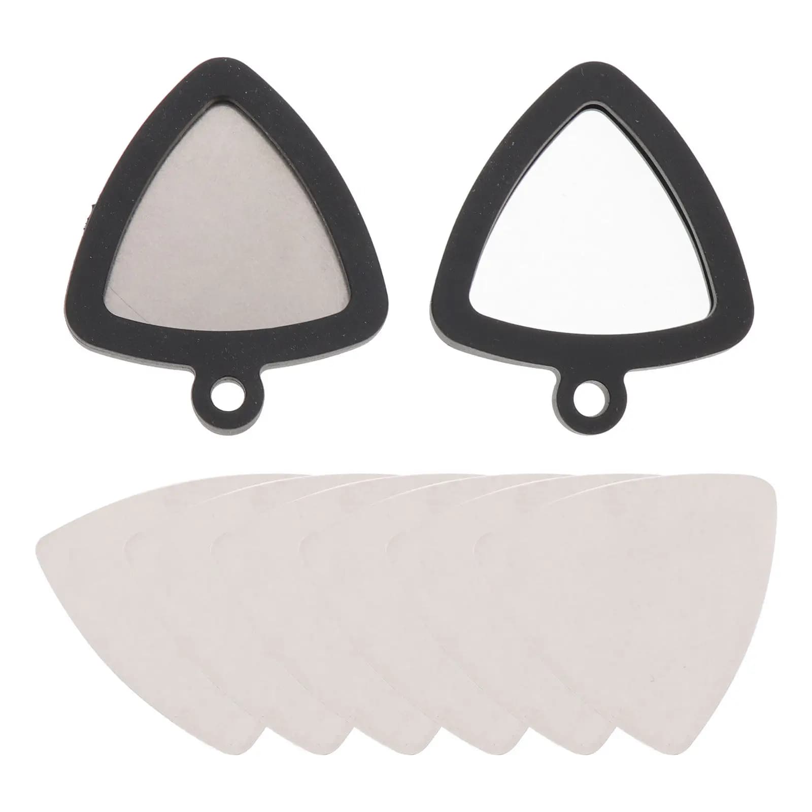 1Set Silicone Guitar Pick Holder Holds 3 Picks Stainless Steel Guitar Picks Included Easy Install Flexible Tear-Resistant