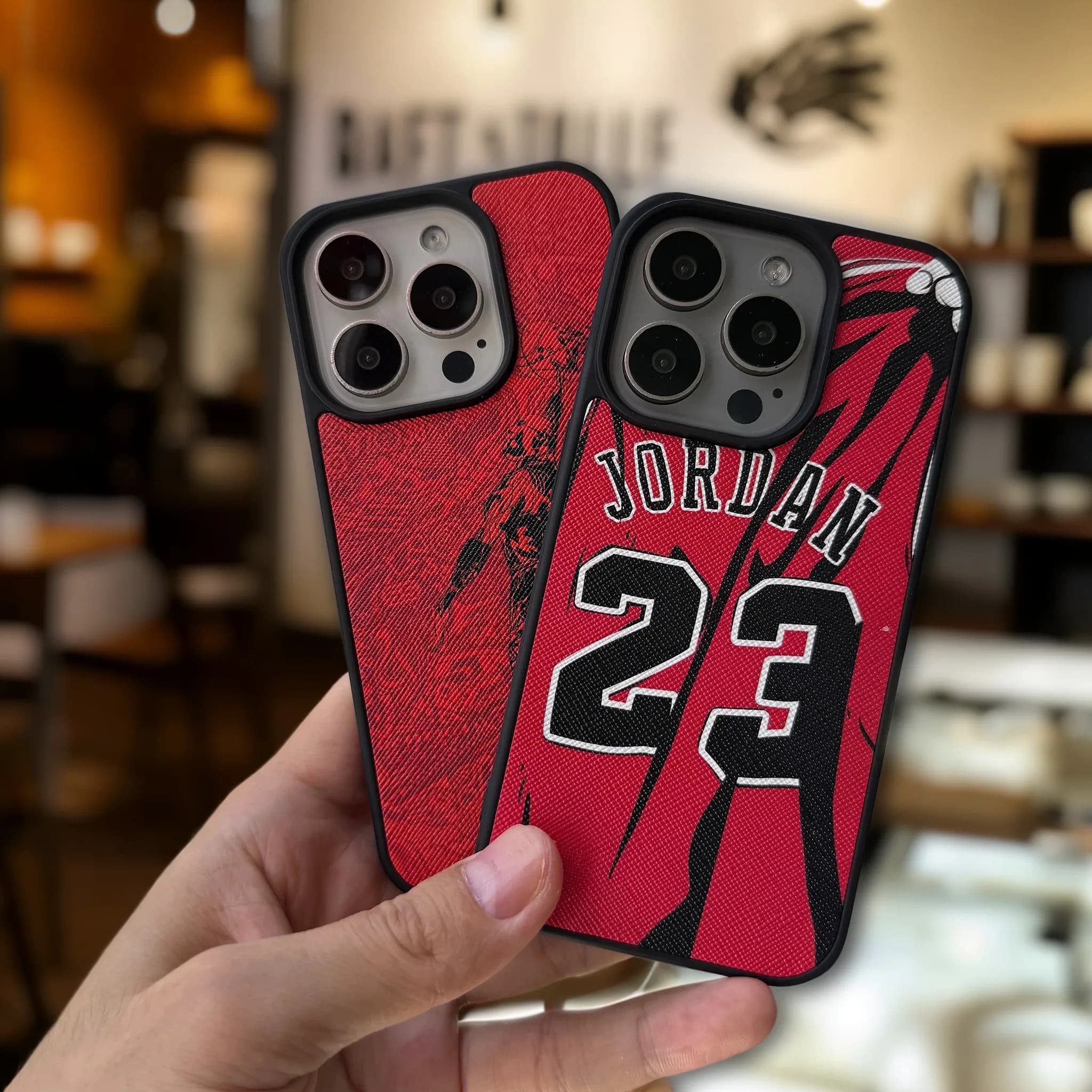 Custodia sportiva per telefono da basket per iPhone 17 16 15 14 plus 13 12 11 pro max cover Custodia in jersey di pelle di lusso funda carcasa