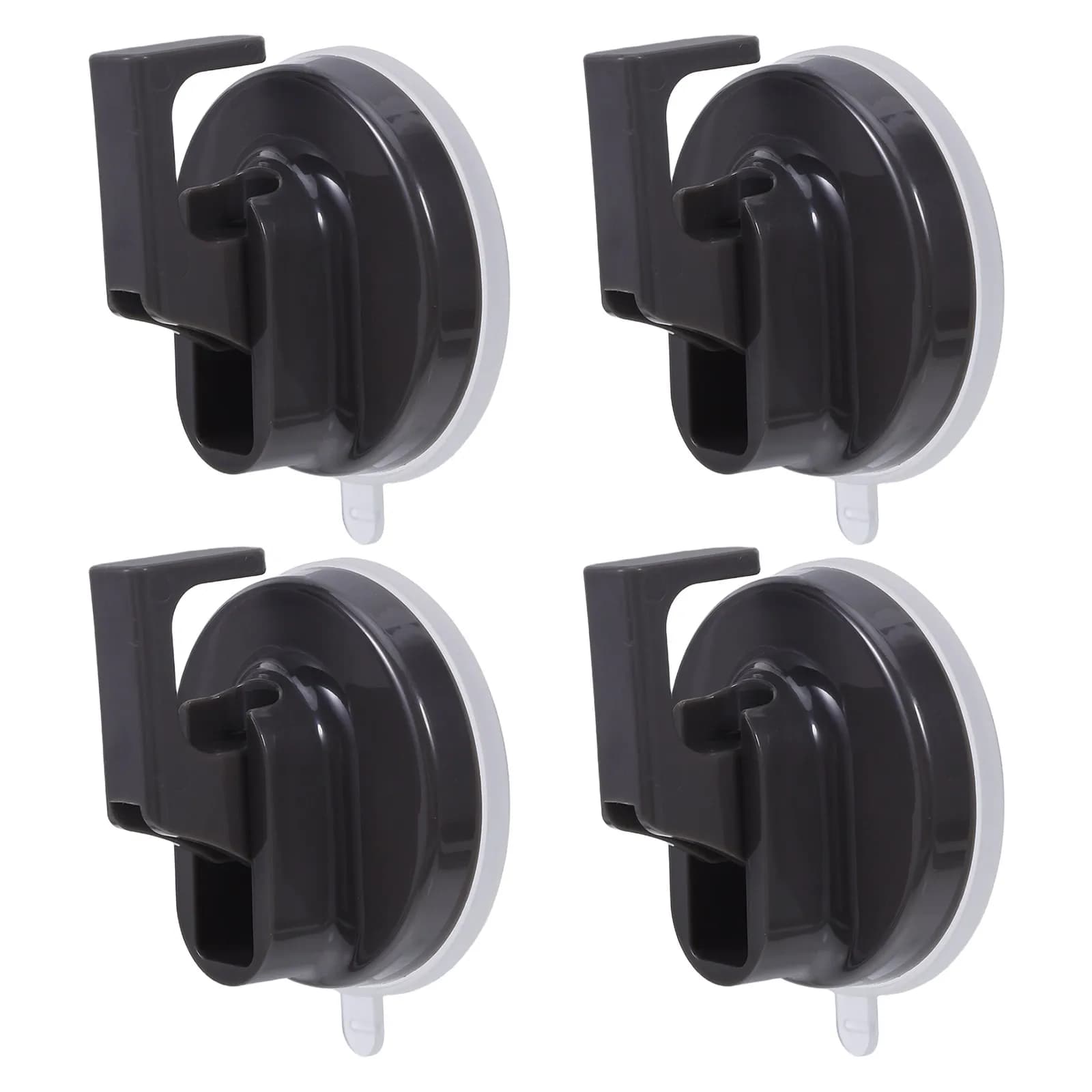 4Pcs Suction Cup Hooks Plastic Bathroom Wall Heavy Duty Removable Holder for Shower Towels Loofahs Kitchen Utensils Storage