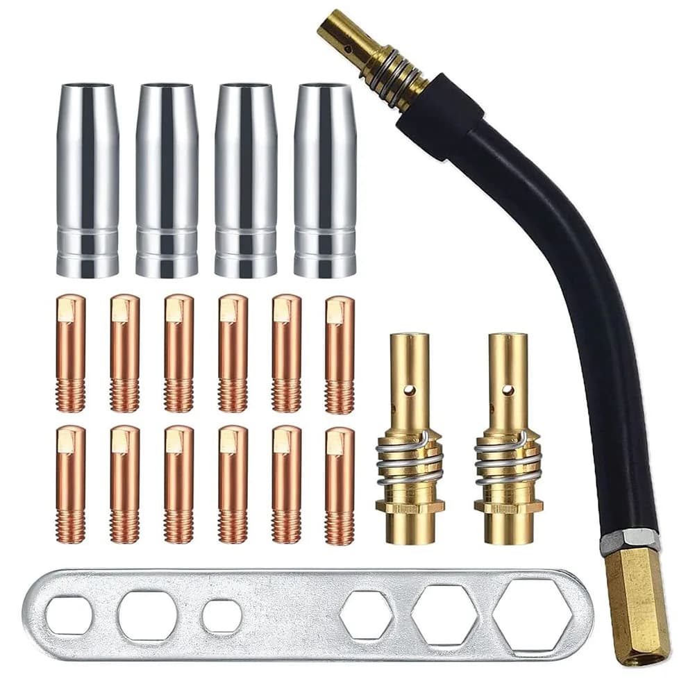 Complete set of 20 pieces for welding machine 15AK Copper contact tips Protective nozzles and diffusers for efficient welding