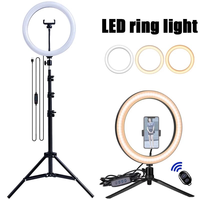 33 centimetri LED Selfie Anello Luce Fotografia Luci Lampada Calda Fredda Con Treppiede Dimmerabile USB Ringlight Per Tiktok Video Lampada di Riempimento Dal Vivo