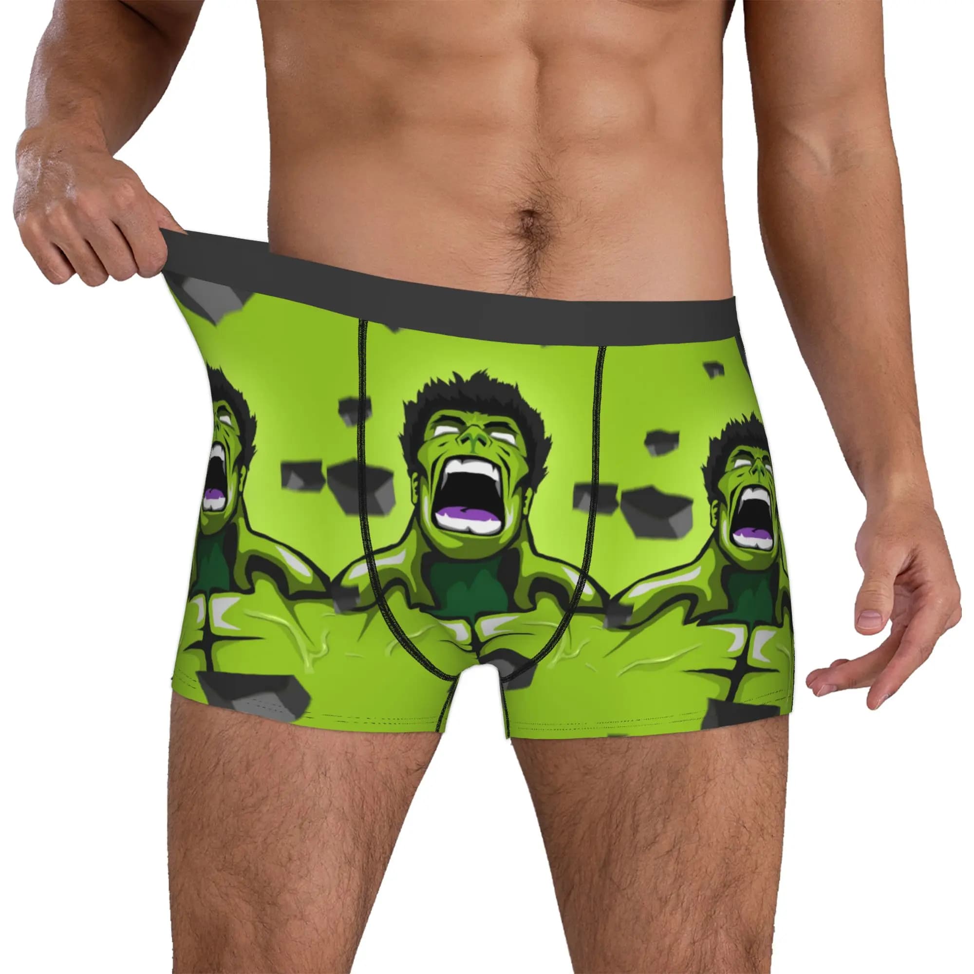 Boxer personalizzati H-Hulk Comic Art, slip da uomo, biancheria intima divertente