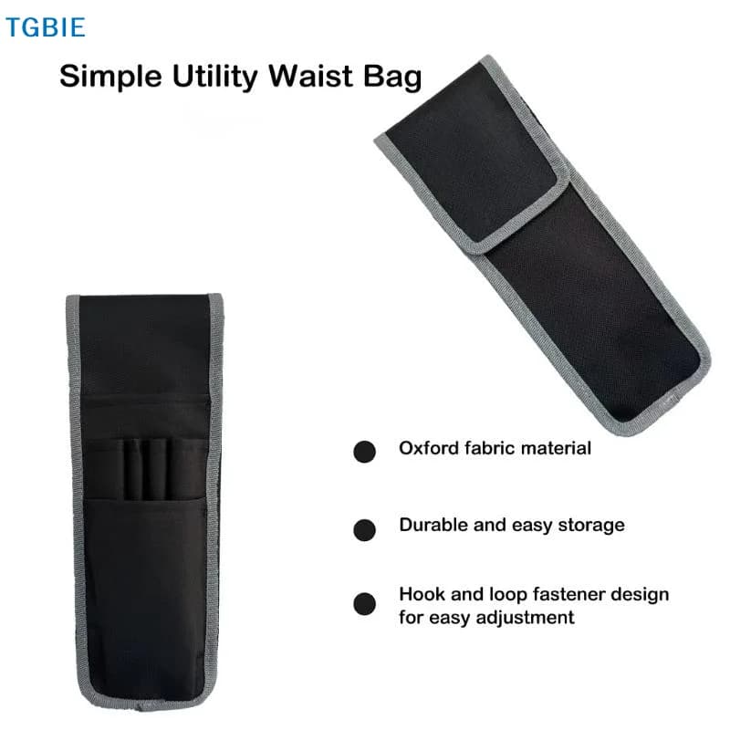 【TL】1Pcs Durable Oxford Cloth Black Multi-Pocket Tool Belt Pouch Bag For Portable Electrician Tools Pen Scissors Organizer Gift