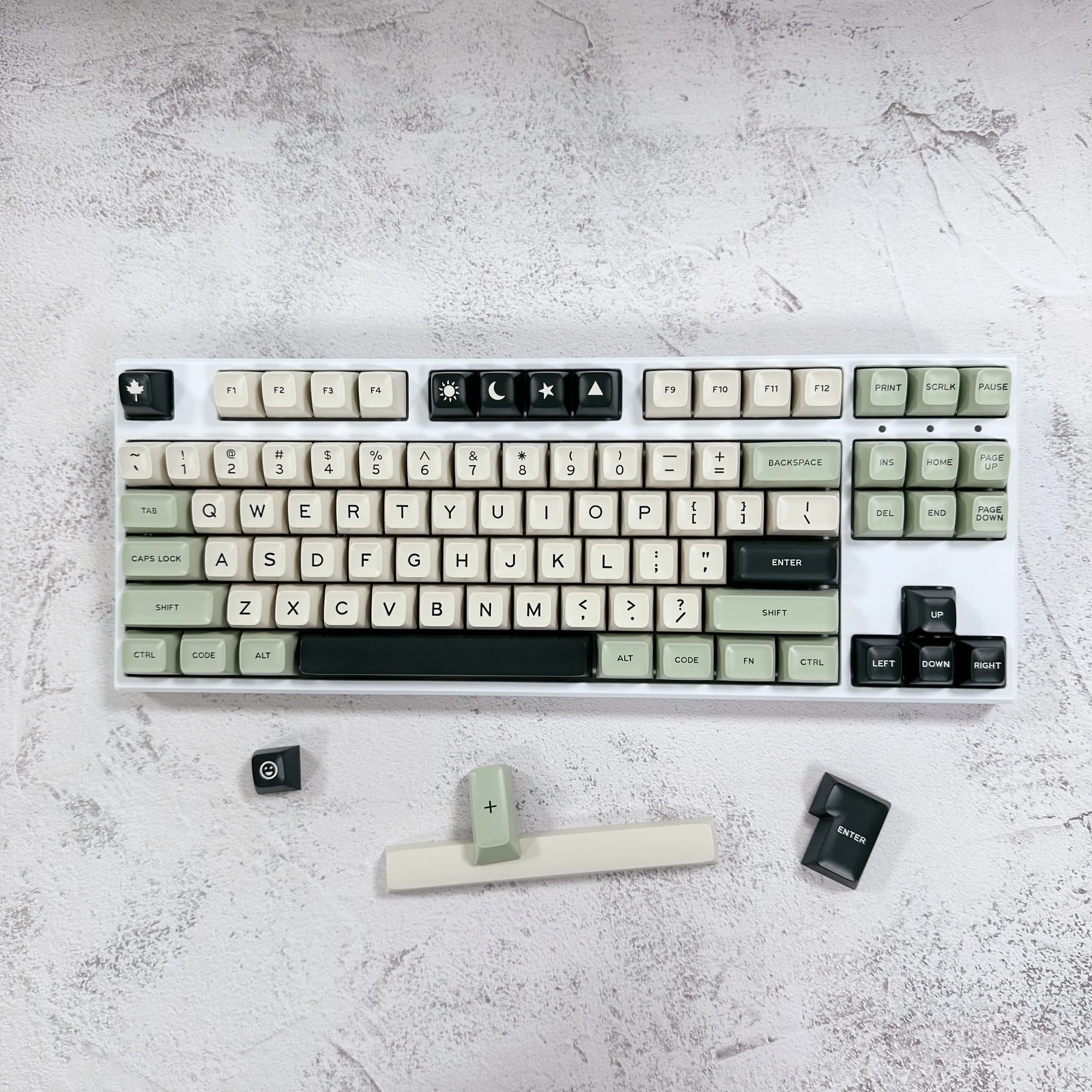 173 Keys Matcha Green Keyboard Key caps Double Shot ABS Keycaps SA Profile for Gateron MX Switches Mechanical Gaming Keyboard