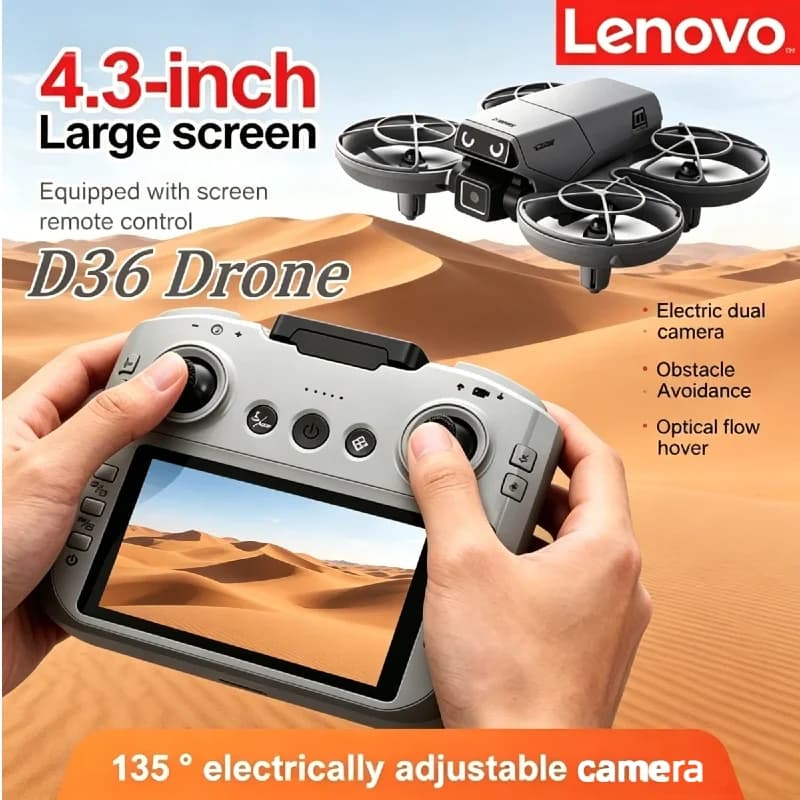 Drone GPS Pieghevole Lenovo D36 con Trasmissione WiFi 5G, Doppia Fotocamera 4K 8K, Quadricottero RC Brushless per Fotografia Aerea