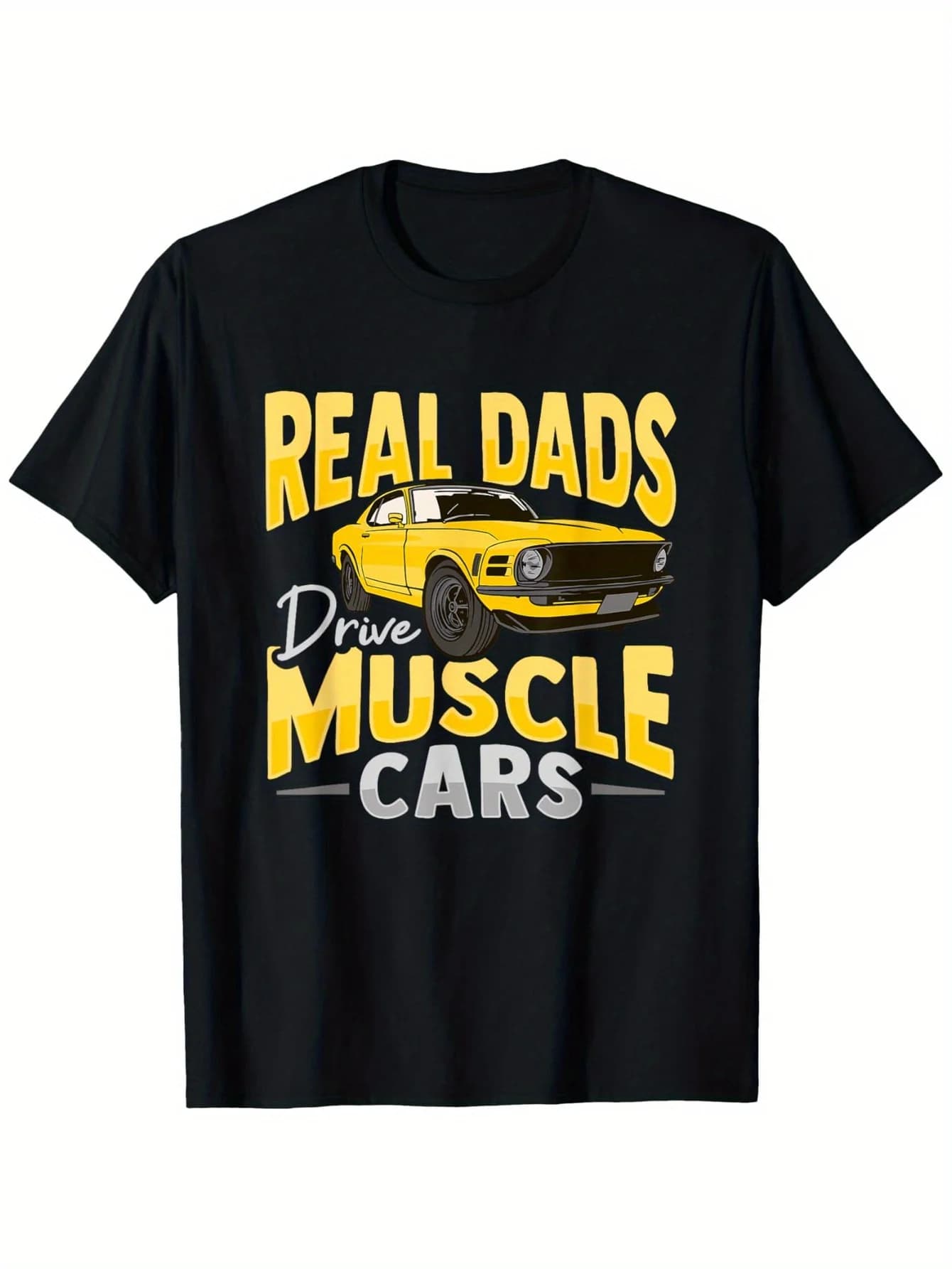 T-shirt Muscle Car Dad - 100% cotone S-XXXL, regalo nero per gli amanti delle auto d'epoca