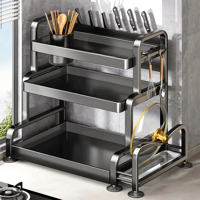 Multifunctional shelf knife holder, multi-layer kitchen holder