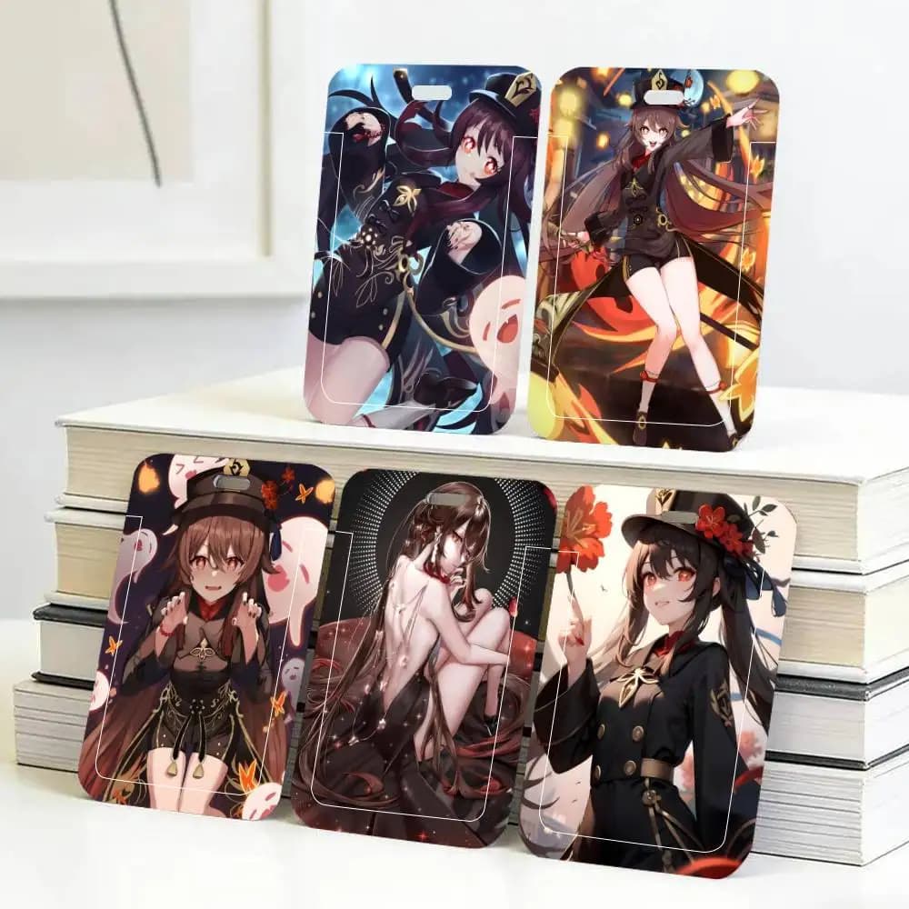 Porta Badge Genshin Impact Hu Tao con Cordino, Portachiavi e Porta Documenti - Regalo Perfetto