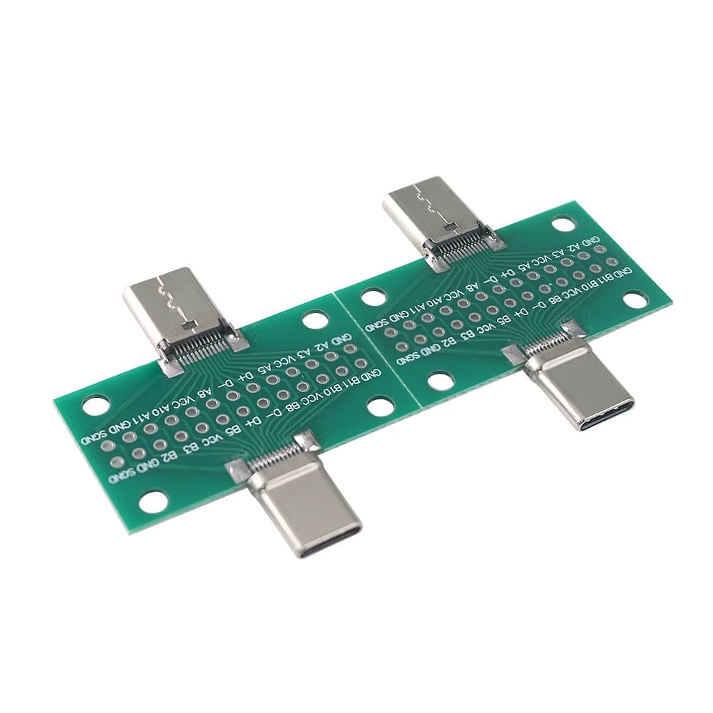 2 pcs 24P USB 3.1 Test PCB Female Male Adapter Card Type-C 2.54mm Connector socket For Transfer Cable Line