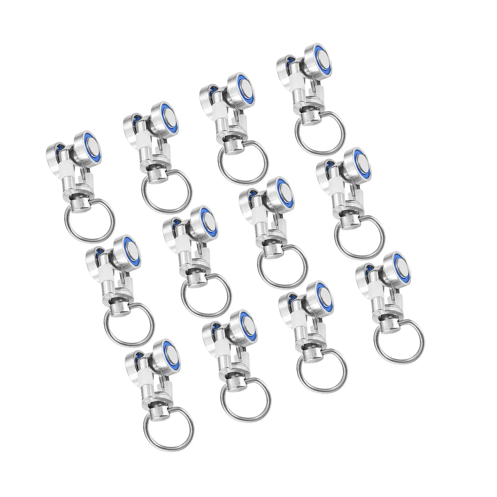 12Pcs Premium Aluminum Alloy Curtain Track Rollers Smooth Silent Sliding Pulley Runners for Home Window Drapery Repair Curtain