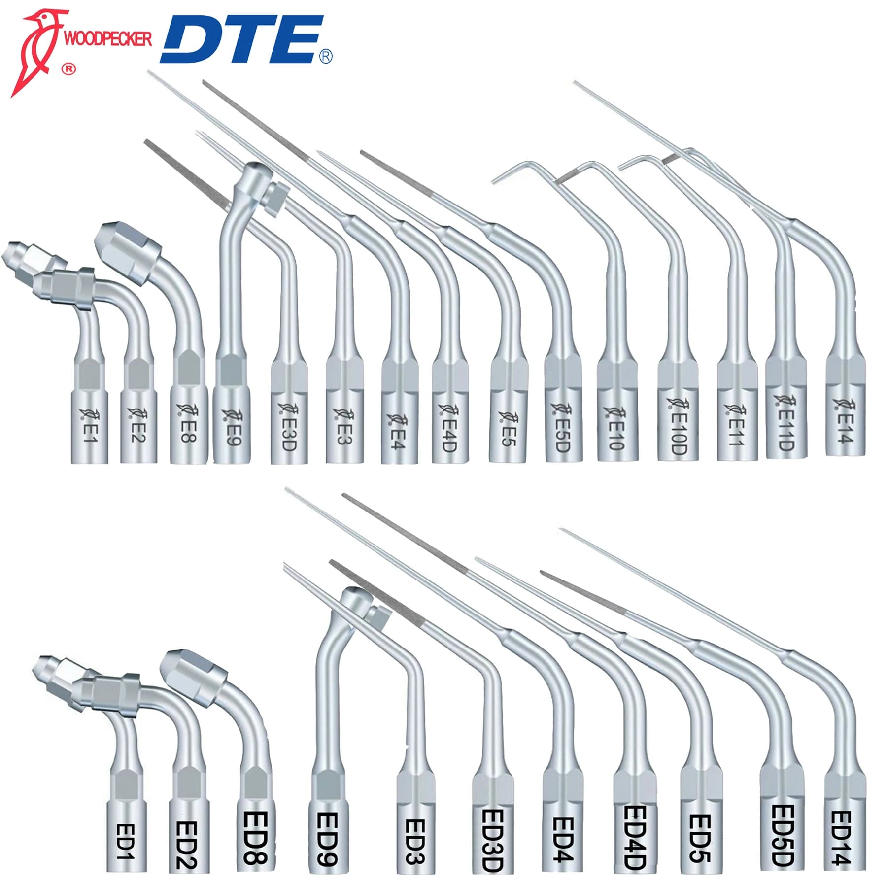 Picchio DTE Punte per scaler ad ultrasuoni dentale Punta per endodonzia Perio Scaling Testa di pulizia Attrezzatura per odontoiatria Strumenti per dentisti
