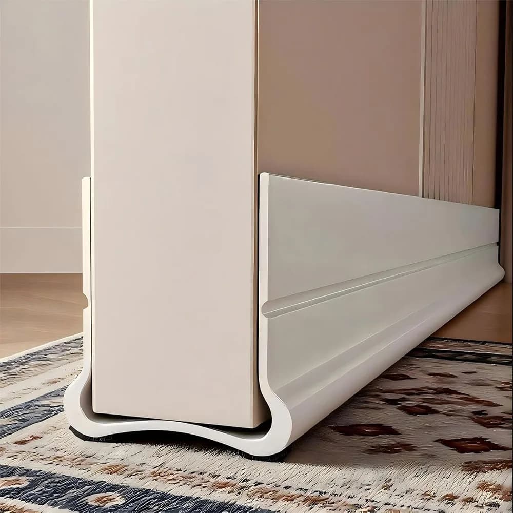 93cm Self-adhesive Door Bottom Sealing Strip Wind and Dust Proof Weather Strip with Soundproofing Felt PVC Flexible Door Strip