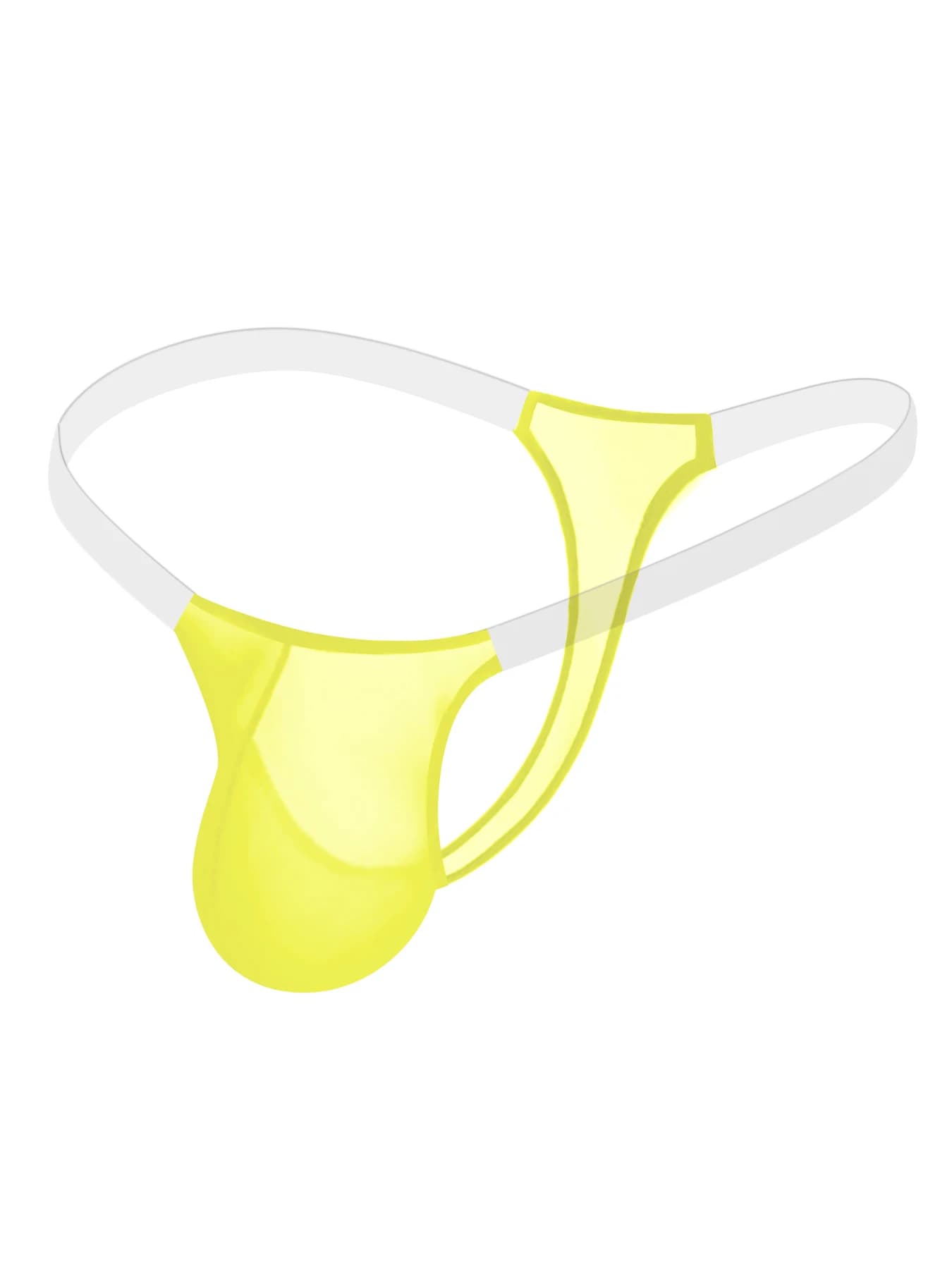 1 Pezzo Perizoma Sexy da Uomo in Seta Ghiaccio Trasparente, Elastico e Sottile, con Elastico in Vita Trasparente, Asciugatura Rapida Estiva