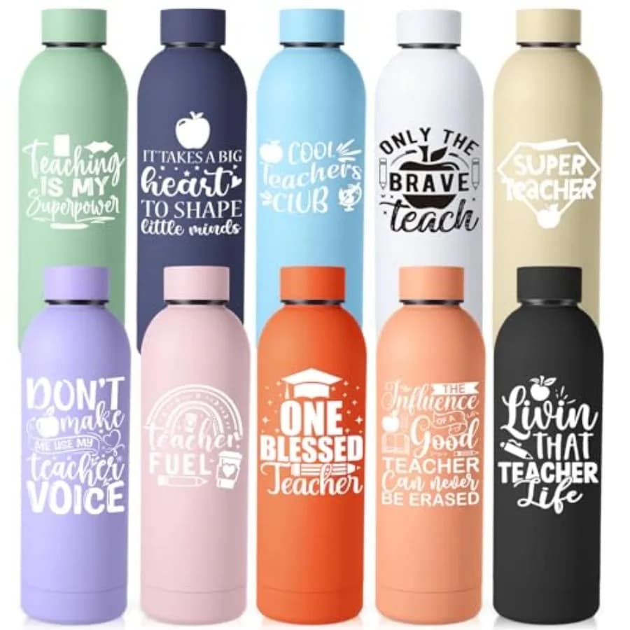 Set Regalo per Insegnanti, Bottiglie d'Acqua in Acciaio Inox da 17 oz, Tazze Termiche per Docenti