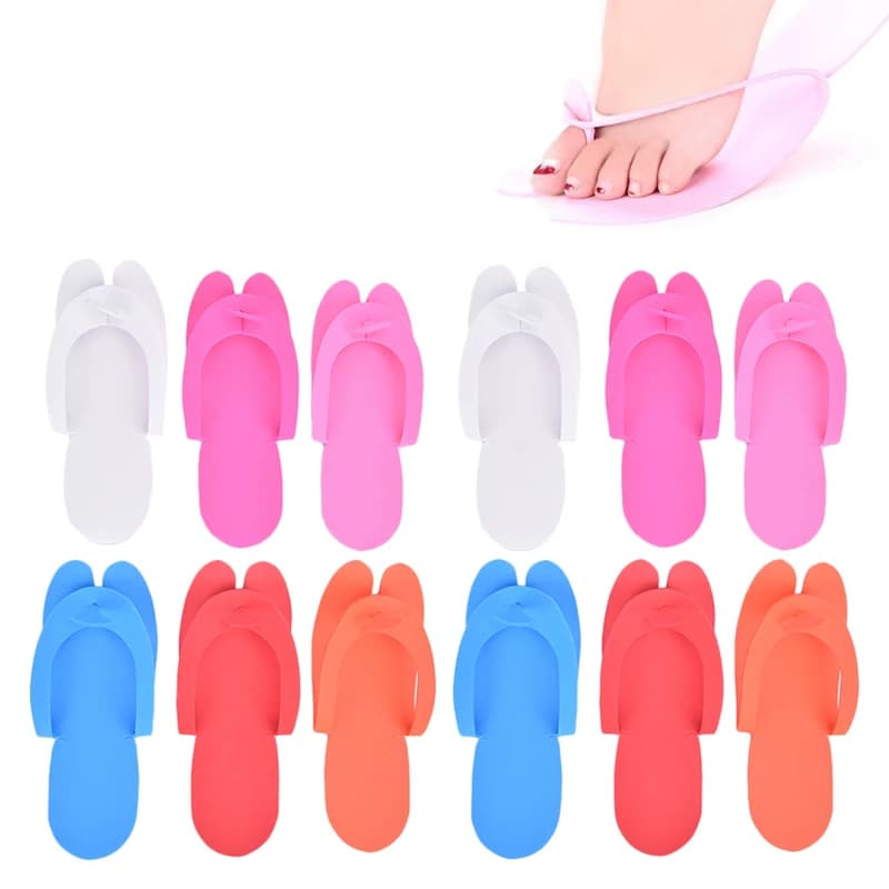 12 pairs of disposable foam slippers in random color slippers for Pedicure flip flops for Pedicure Spa saloon