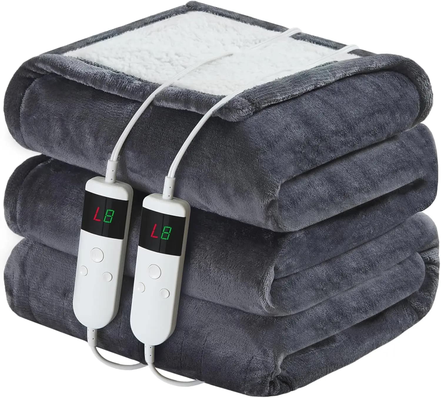 Coperta Elettrica Riscaldata Misura Queen con 10 Livelli di Calore, Spegnimento Automatico e Lavabile in Lavatrice