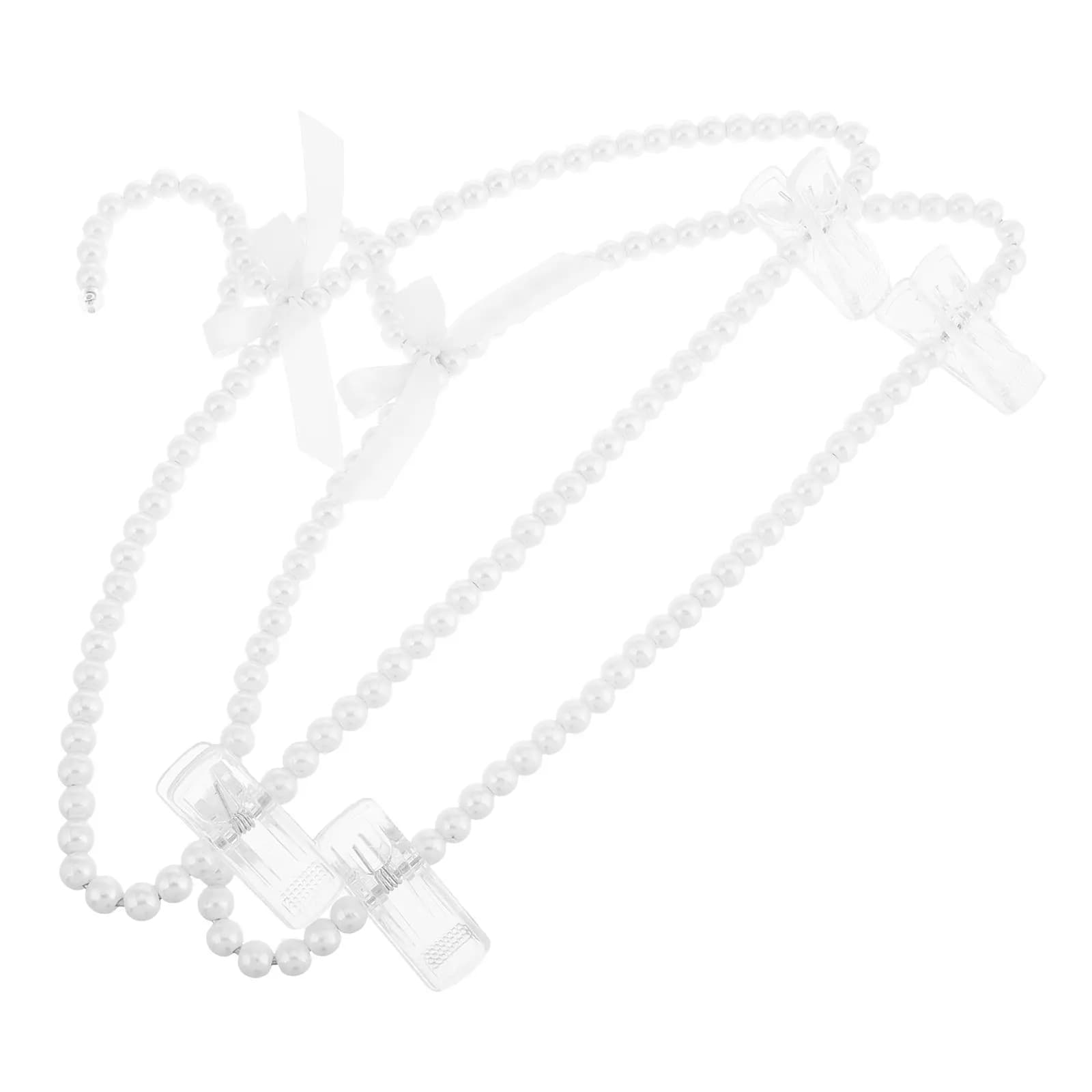 2 Pezzi Appendiabiti Curvi Antiscivolo per Abiti da Sposa, Eleganti con Perle, per Abiti da Sera, Gonne, Giacche e Pantaloni