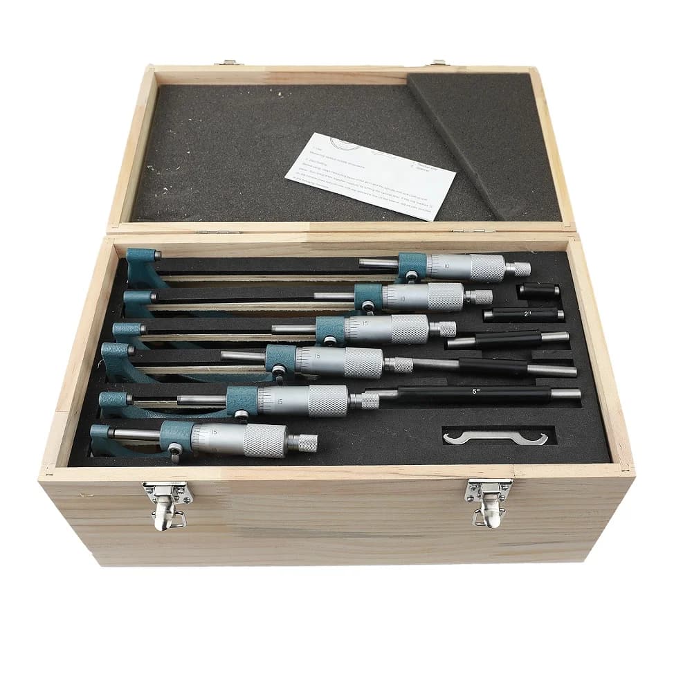 Set di Micrometri Professionali di Precisione 0,0001" (6 Pezzi) - Strumenti per Meccanici