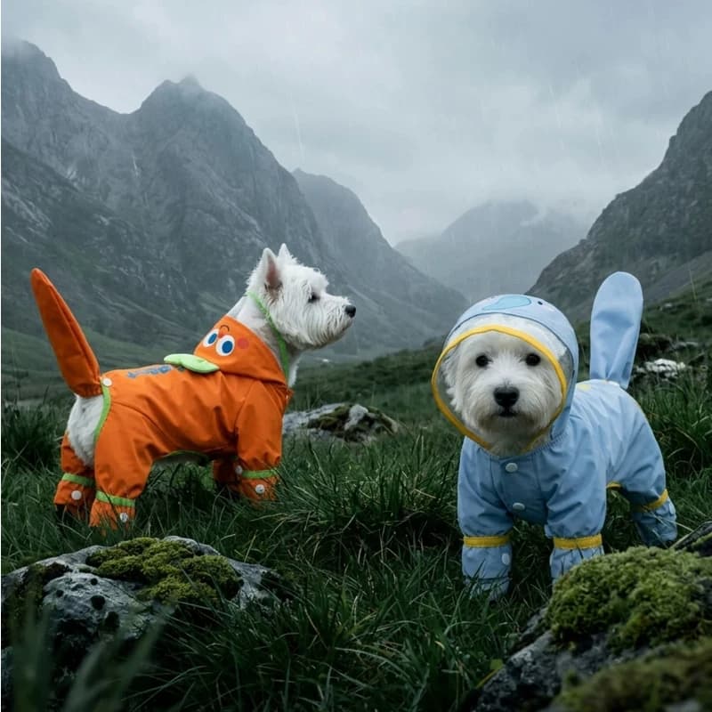 Impermeabile per cani a forma di carota, a quattro zampe, copertura completa, impermeabile, con scarpe staccabili, anello a D per guinzaglio, riflettente a 360° per esterni