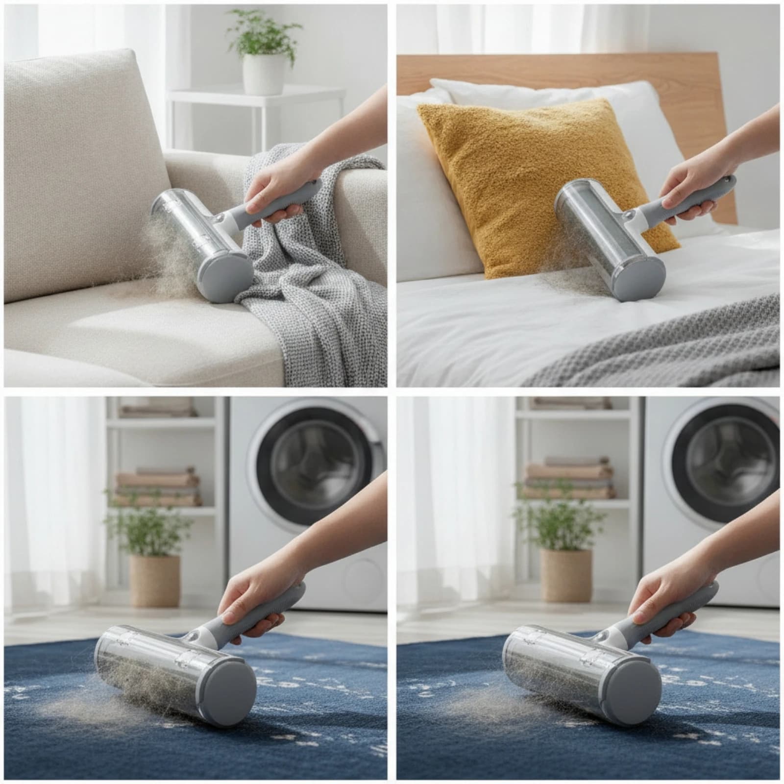 Pet Hair Remover Roller Handheld Pet Hair Roller with Storage Chamber Bidirectional Lint Remover Reusable Ergonomic