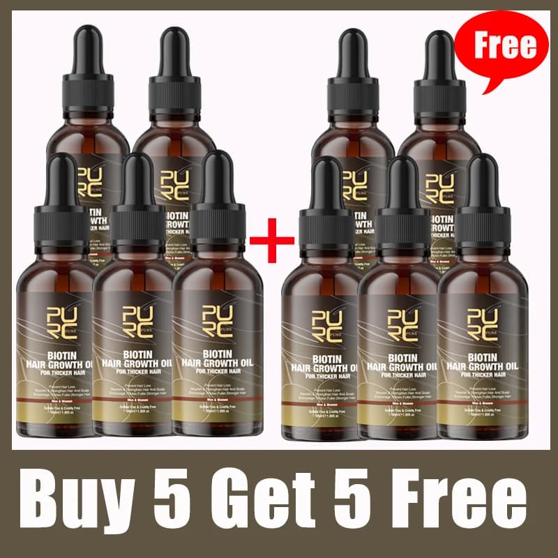 PURC Biotin Hair Growth Oil, Hair Growth Products, Siero for Hair Regrowth, Hair Fall Treatment for Men and Women, Hair Care