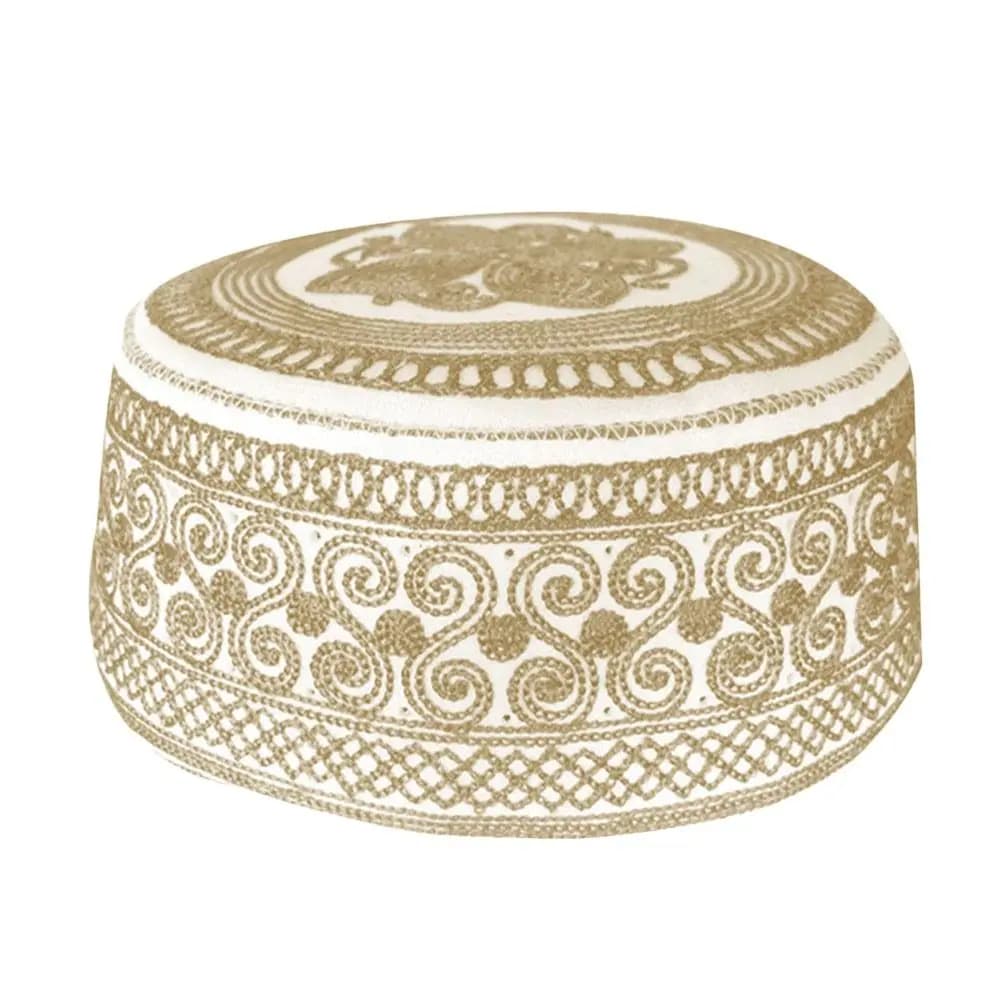Fashion Embroidery Muslim Hat Breathable Comfortable Prayer Hat Saudi Arabian Islam Turban Cap for Men