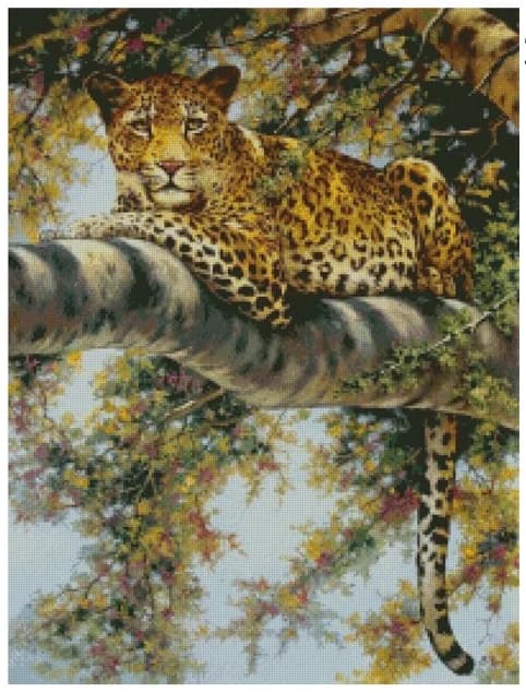 Leopard on the tree Sewing kit 18CT 16CT 14CT Unprinted Cross Stitch Kits Embroidery Art DIY Handmade Needlework Home Decor