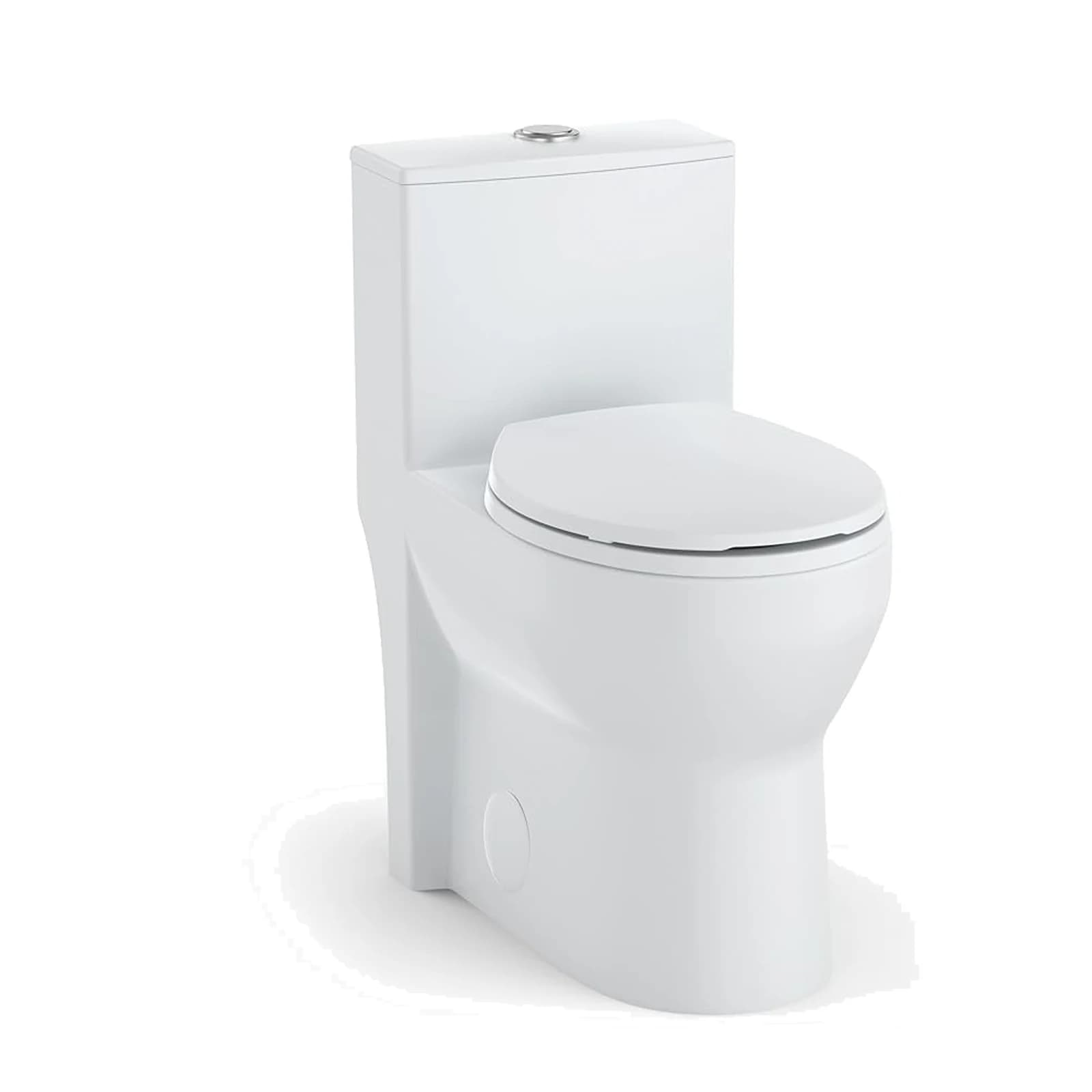 WC monoblocco rotondo, altezza ADA 17,5 pollici, sedile Comfort con potente doppio scarico 0,8/1,28 GPF, tazza WC bianca standard
