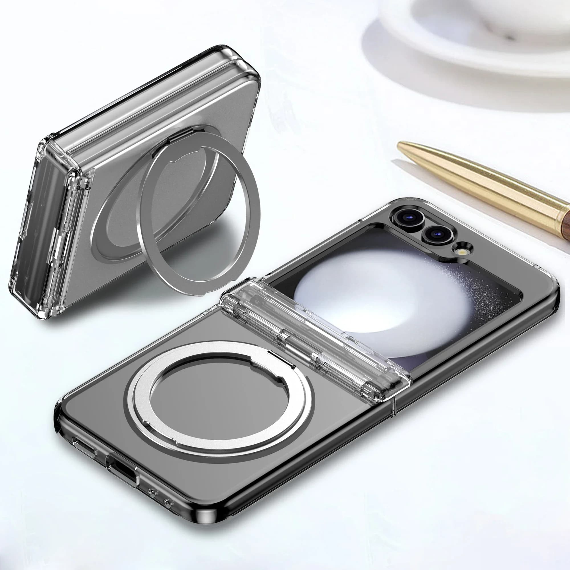 Custodia rigida magnetica in tinta unita per telefono Magsafe per Samsung Galaxy Z Flip 6 5 Custodia protettiva antiurto per armatura