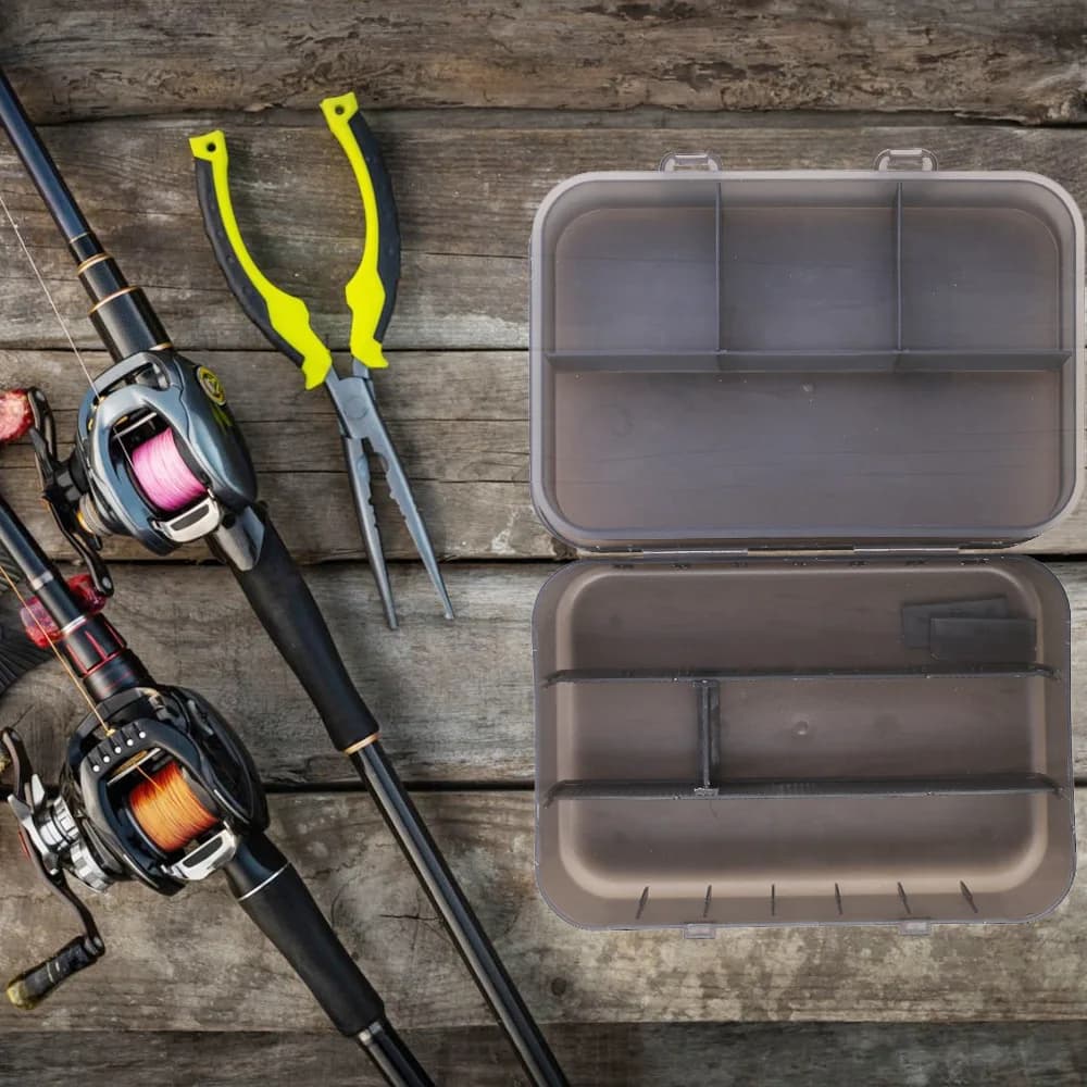 Double Layer Portable Box for Fishing Accessories with Removable Dividers, Container for Ami, Esche and Artificial