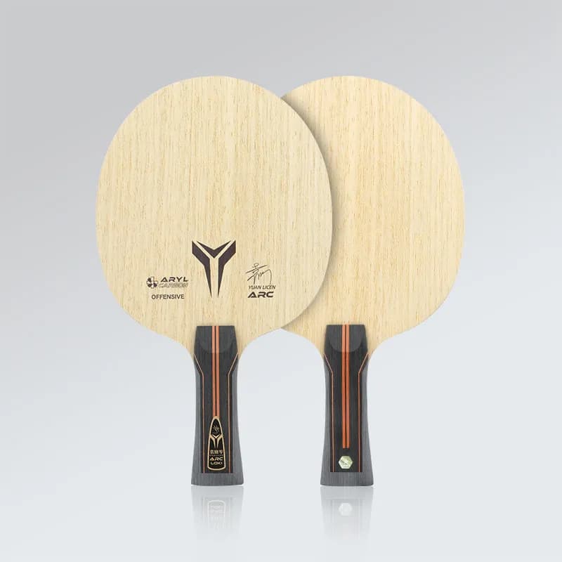 Racchetta da Ping Pong Professionale LOKI Yuan Licen ARC, 5 Strati di Legno e 2 Strati di Carbonio, Modello OFF+