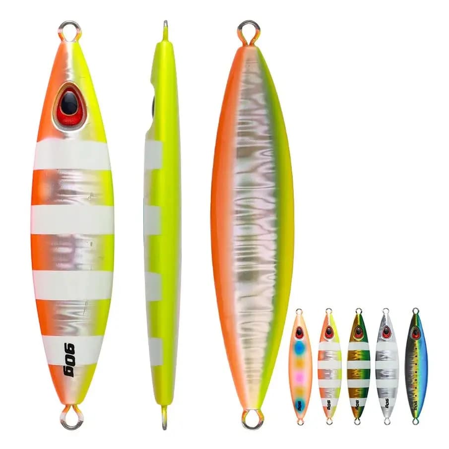 CASTFUN Volante Jig 60g 90g Rivestimento UV Caduta lenta Jigging Lure Acqua salata Passo lento Maschere in metallo Esche da pesca