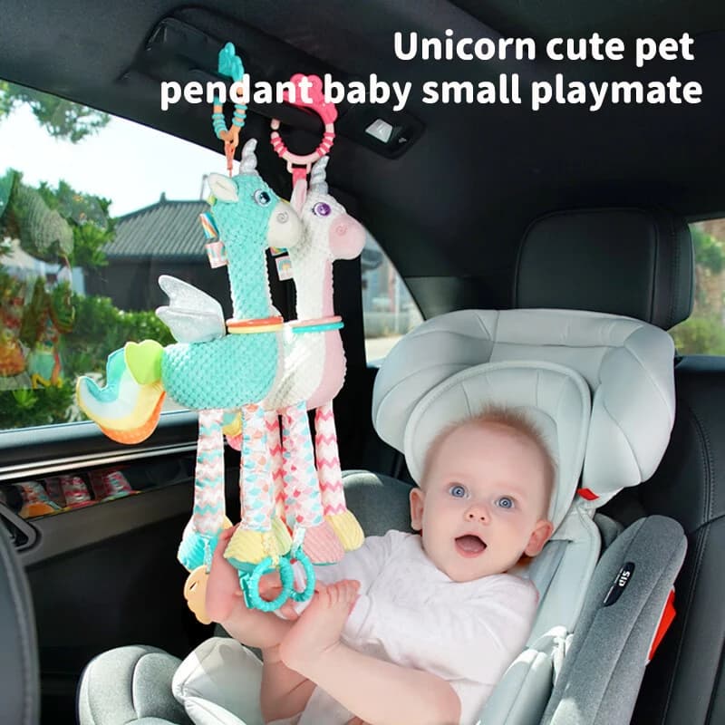 Giocattoli musicali per neonati: Campanelli da letto, sonagli a forma di animali (giraffa, zebra) morbidi e carini, massaggiagengive musicali e giocattoli per l'allenamento della presa del bambino