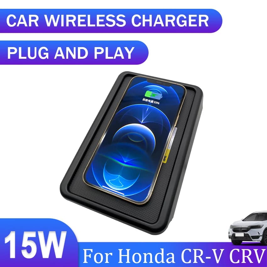 Nuovo! Caricabatterie wireless da 15 W, pannello di ricarica rapida speciale per telefono QI integrato Accessori per auto per Honda CR-V CRV 2016 2017 2018 2019