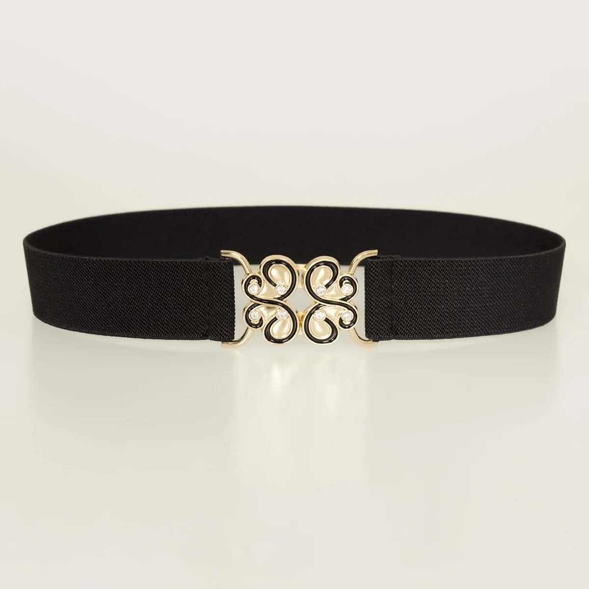 SISHION 2025 Heart Beading Elastic Waist Belt for Women Slim Fashion Ladies Black Jeans Belts Corset Waistband YD0013