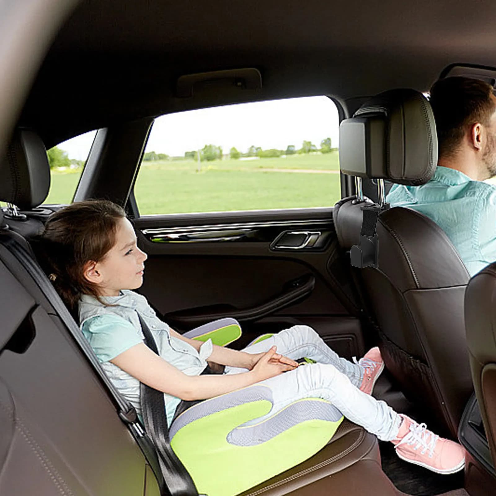 Gancio per Poggiatesta Auto in ABS Resistente, Elegante Appendiborsa, Organizzatore per Borse, Facile Installazione per Vari Modelli di Auto