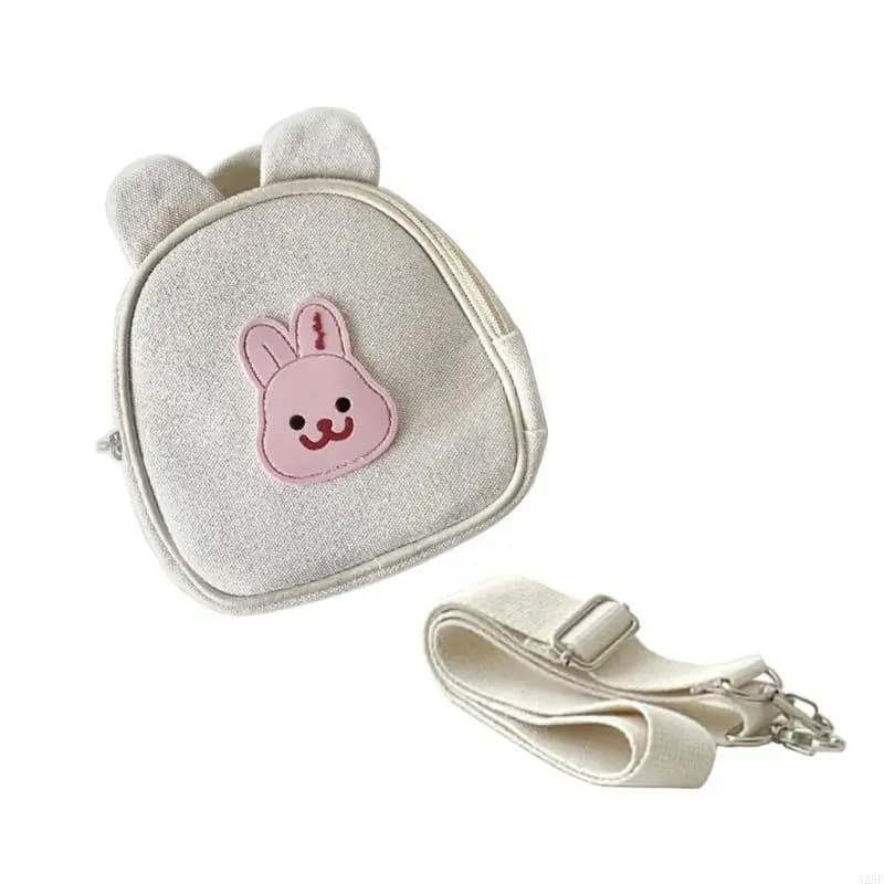 Borsa portaoggetti indispensabile Borsa a tracolla in tela con disegni orsetto e coniglio 425F