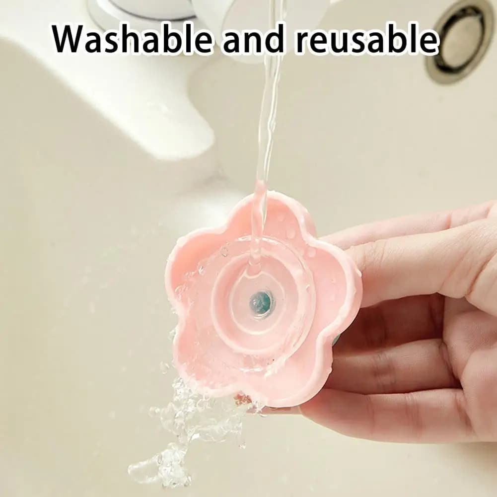 Drill Cabinet Hook Flower Shape Suction Cup Hooks No-drill Plastic Cabinet Handles Rotatable Knob Buckles for Kitchen Bathroom