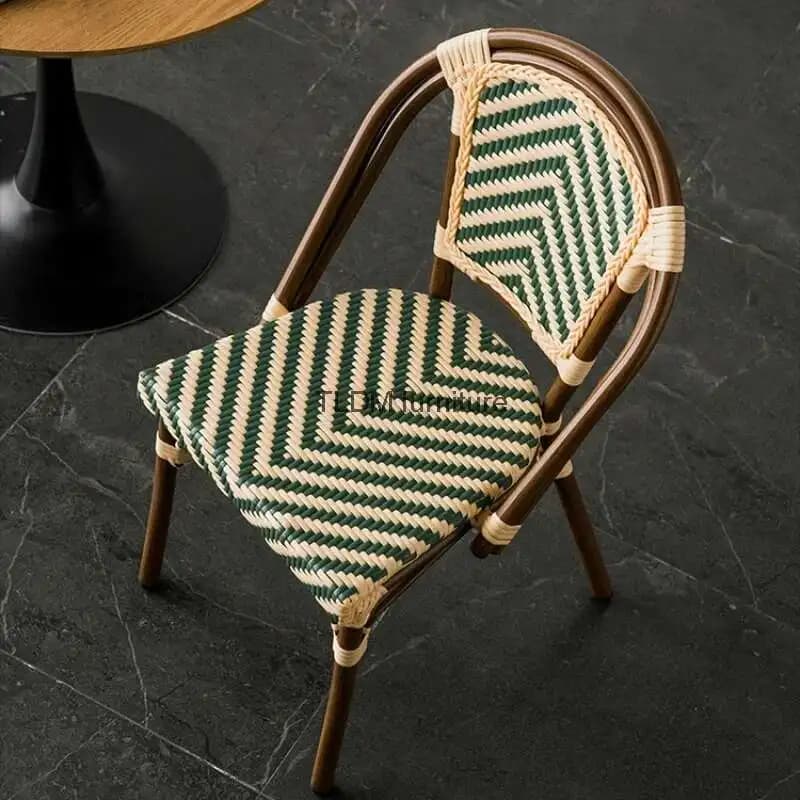 Sedie da pranzo in Rattan da giardino all'aperto sedie da pranzo di design in legno da gioco da cucina casa rilassante Silla De Madera mobili da esterno