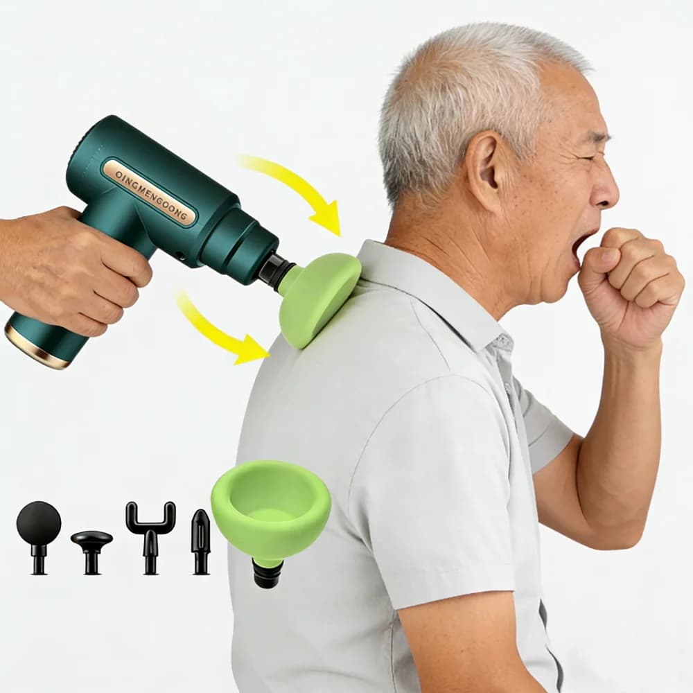 Electric Mucus Pump for Elderly, 4-head Massage Gun, High Configuration Vibration Massage Gun, Stripe Massage Gun, Vibration Massage for Muscle Relaxation