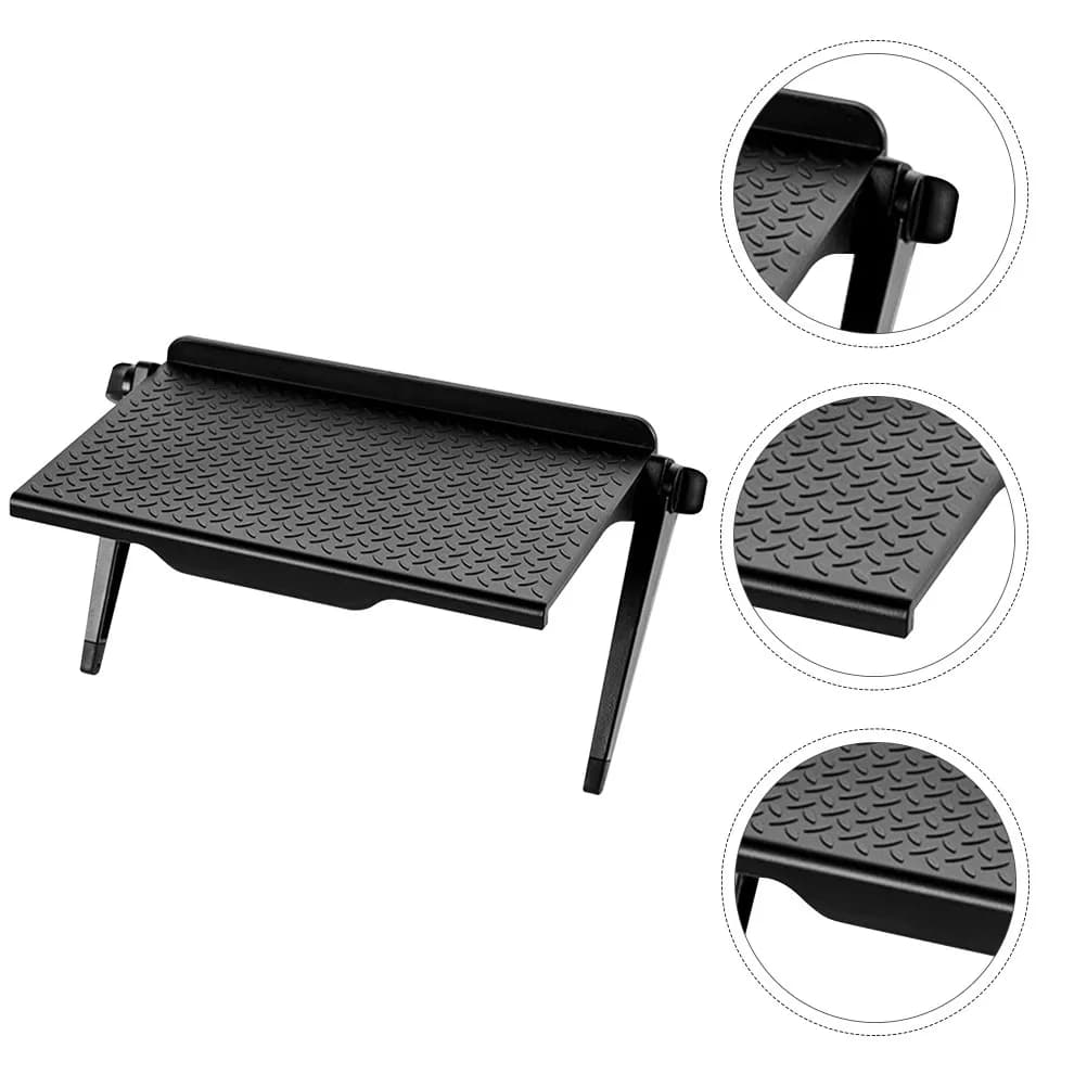 Support for Black Plastic Monitor, Ripiano Rialzato per Schermo, Stand TV Adjustable, Easy to Install, Desk Organizer