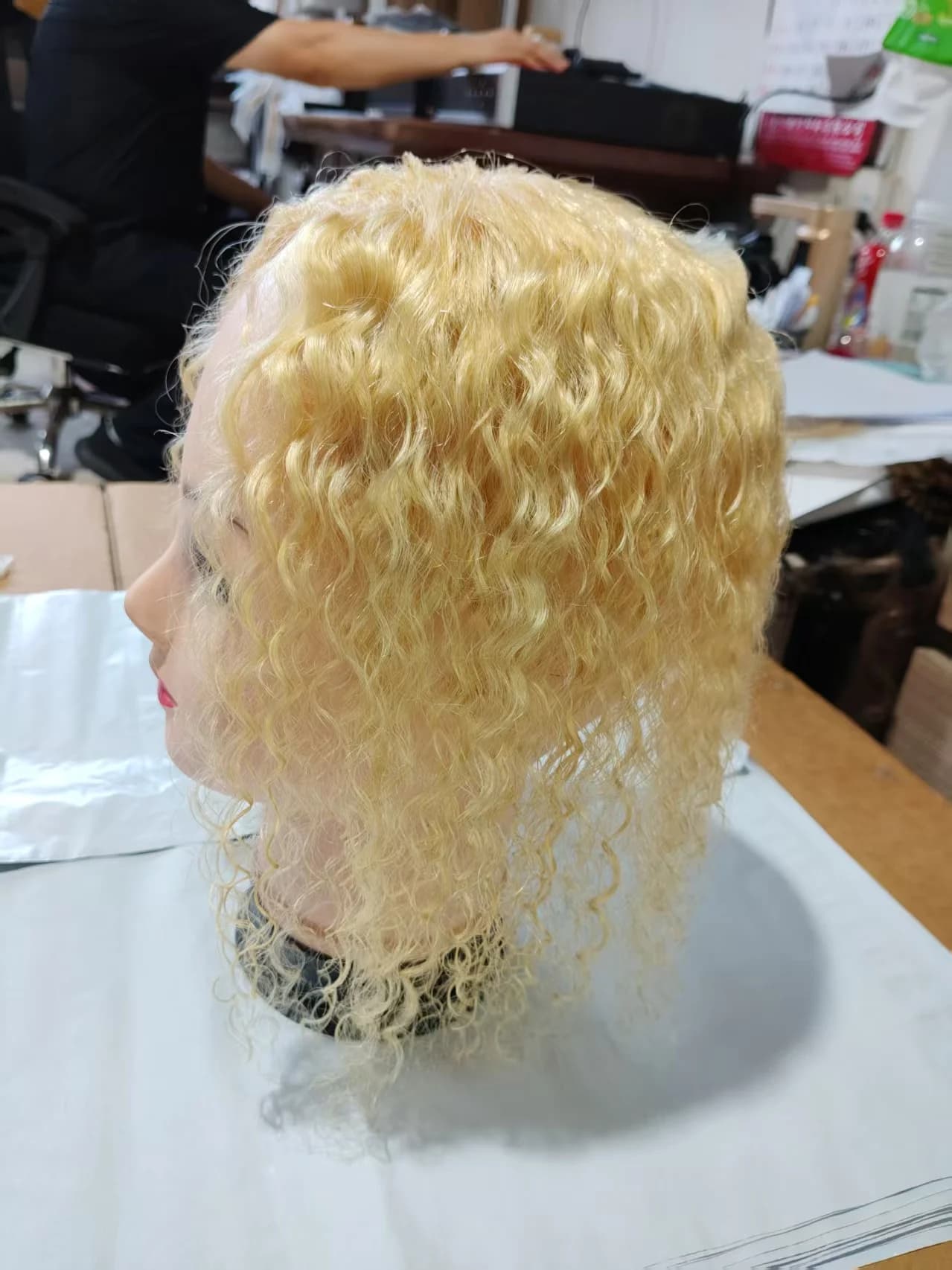 100% Human Hair Women Wig Swiss Lace 9x14cm 10inch Water Wave Topper Handmade Color #4 P18-613 7-10Days Ship