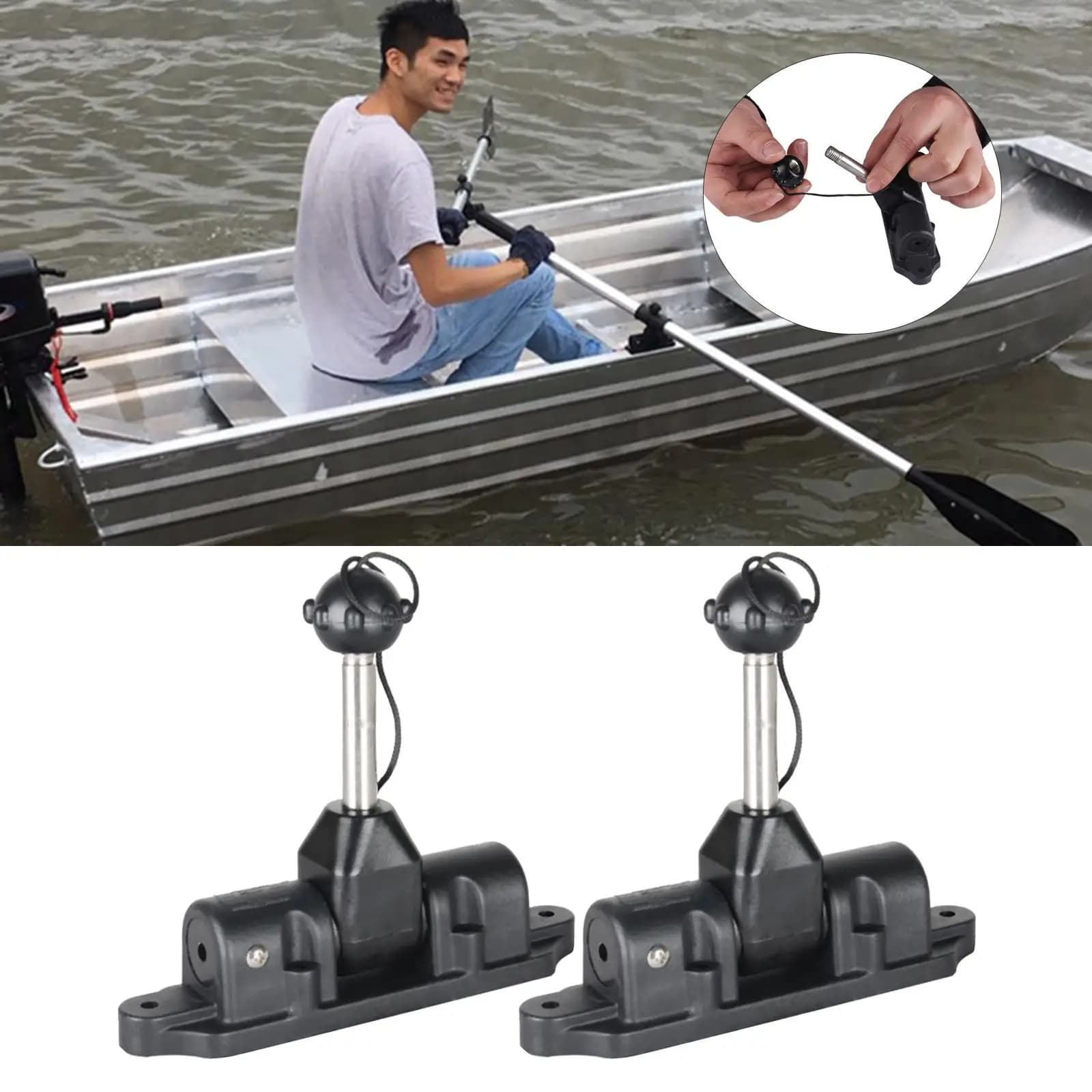 1 paio di remi universali supporto per blocco pagaia supporto gommone zattera kayak canoa accessori