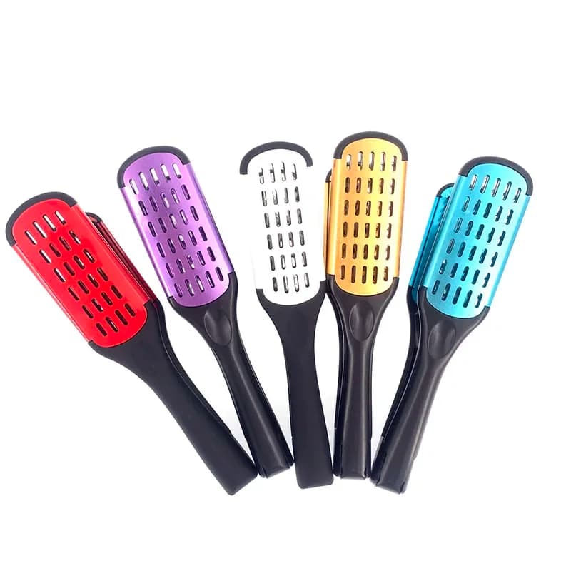 Double brush V nylon comb for hair stretching, professional tool for hairdressers, does not damage hair, for styling DIY at home