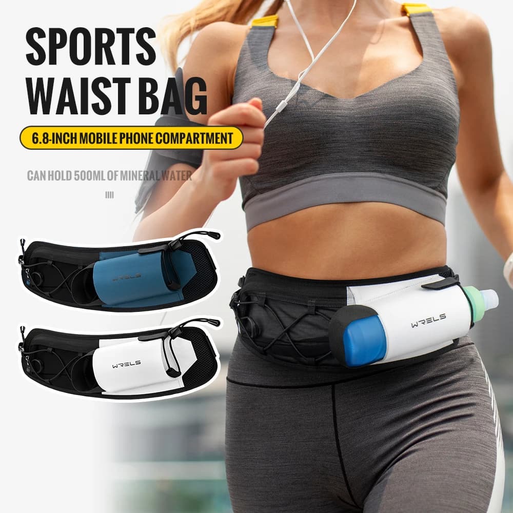 WRELS Running Waist Bag Light Sports Waist Bag for Moisturizing Adjustable Cycling Bottle Bag for Hiking Trail Running Waist Bag