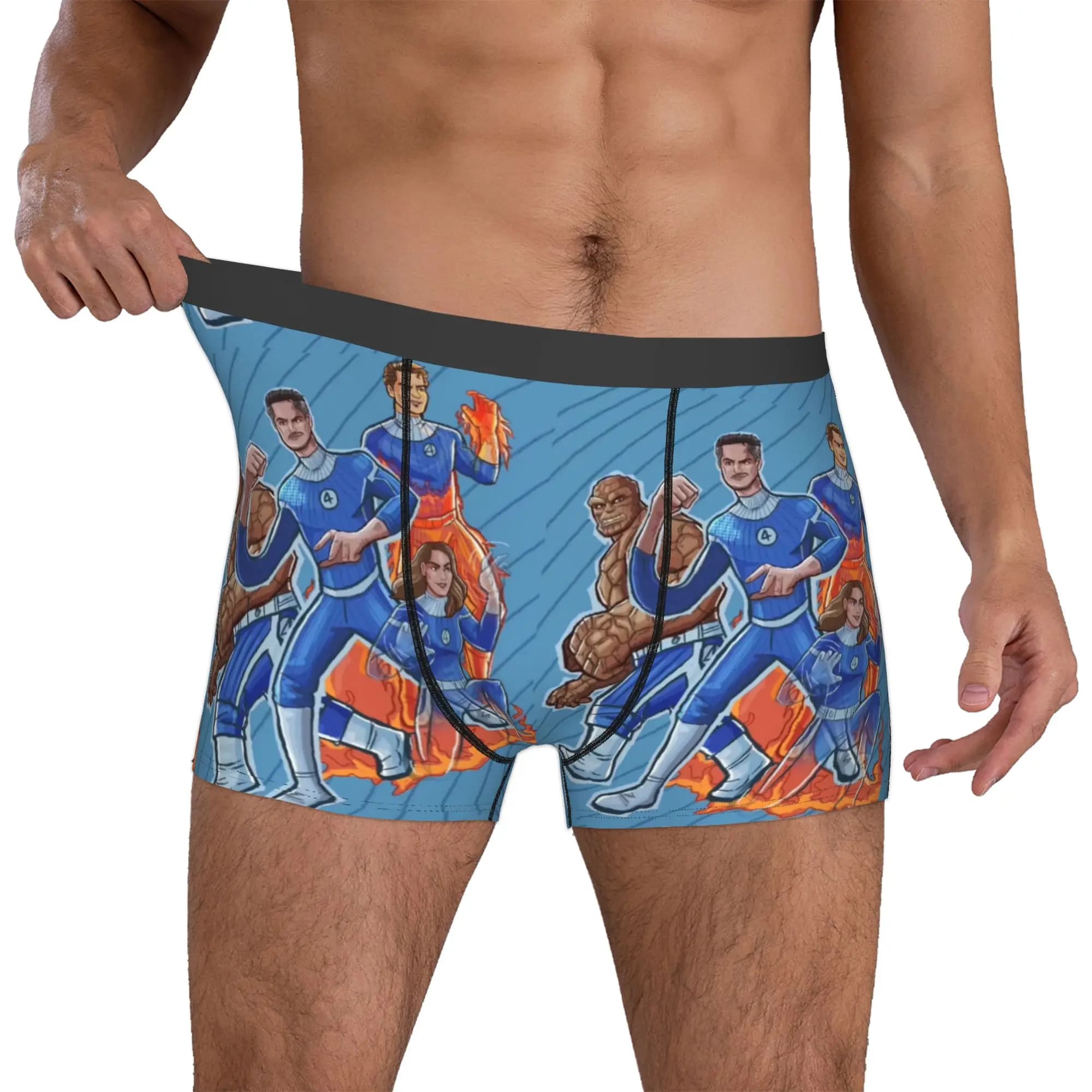 Boxer personalizzati F-Fantastic Four, slip da uomo, biancheria intima divertente