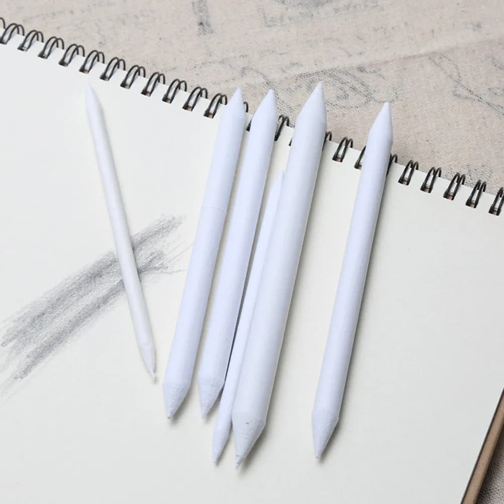 6Pcs Sketch Blending Stumps Double-Ended Soft Gray Felt Tips for Pastel Charcoal Pencil Blending Smoothing Drawing Tools Set