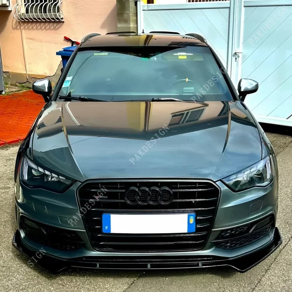 Front bumper Lip Spoiler Splitter Diffuser For Audi A3 S3 8V TFSI TDI S-line 2013-2016 Pre-facelift ABS Black Body Kit Tuning