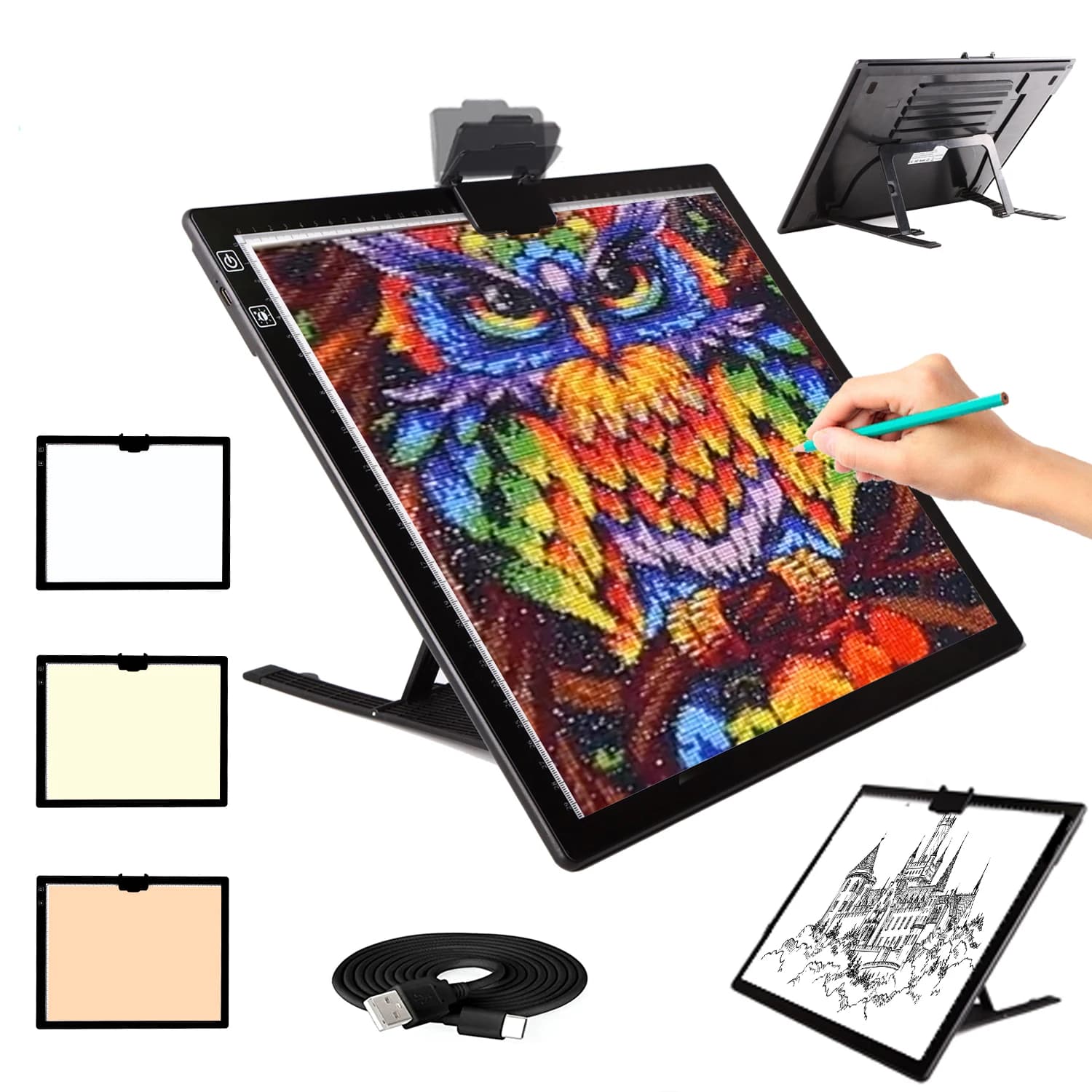 A4/A3 Rechargeable Light Pad Battery Powered Light Box Artcraft Tracing Pad Light Board for Artists Drawing X-ray