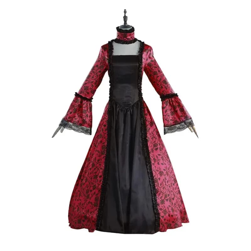Abito medievale rinascimentale Abito da principessa palazzo cosplay Abito vittoriano vintage in pizzo lungo abito sexy Costumi di Halloween; 3'v, 6.h;8